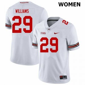 NCAA Ohio State Buckeyes Women's #29 Kourt Williams White Nike Football College Jersey YQA1045FO